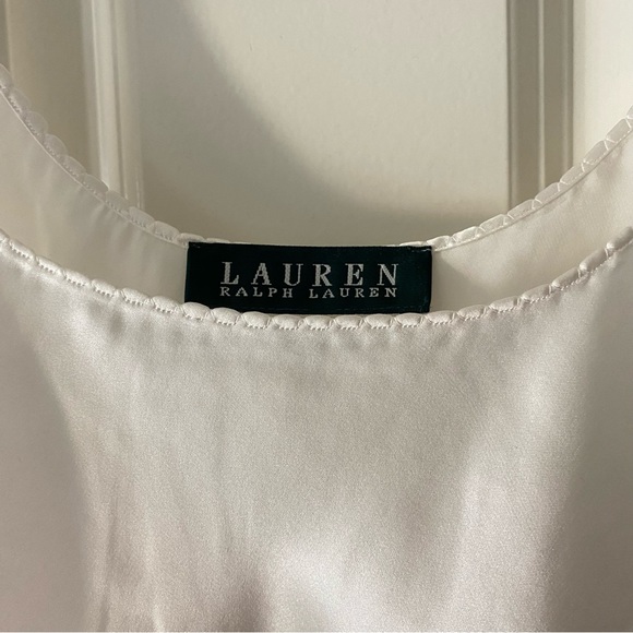 Lauren Ralph Lauren 100% SILK Classy Cream Pajama Tank and Short Set - Picture 9 of 11